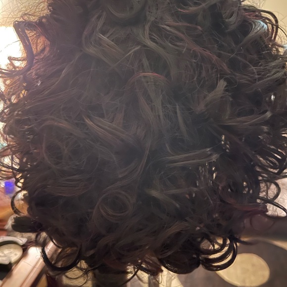 Cute and Curly Burgundy and Black Wig - Picture 5 of 5